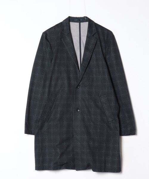 ABAHOUSE（アバハウス） チェック柄チェスターコート 46 ブラック