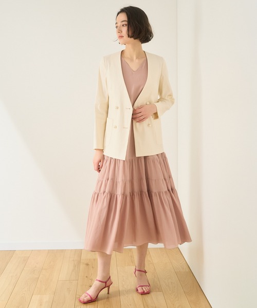 「ANAYI」 ノースリーブワンピース 36 カーキ レディース_画像2