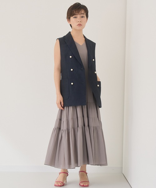 「ANAYI」 ノースリーブワンピース 36 カーキ レディース_画像5