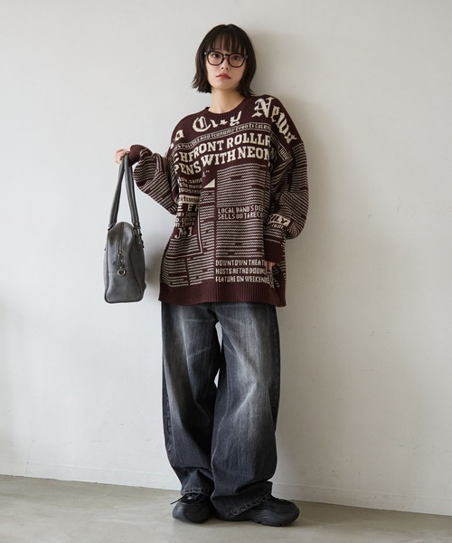 PBLIM ニット セーター 「UNISEX」ニュースペーパーニット レディース