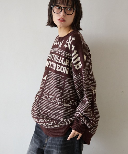 PBLIM ニット セーター 「UNISEX」ニュースペーパーニット レディース