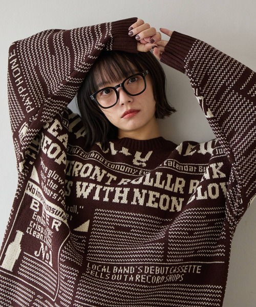 PBLIM ニット セーター 「UNISEX」ニュースペーパーニット レディース