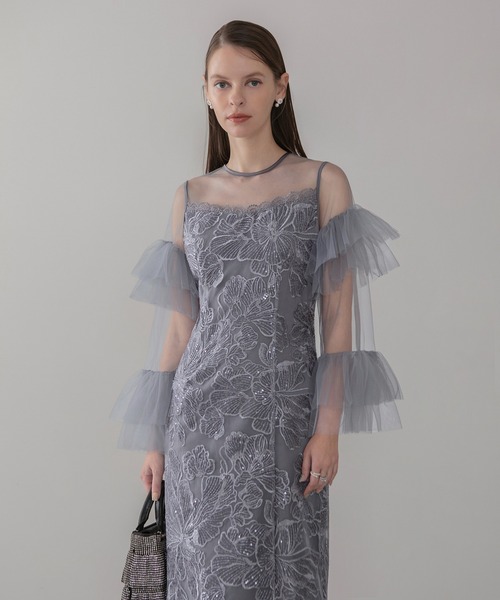 Leja（レジャ） ドレス 「LEJA」フリルチュールスリーブレースIライン