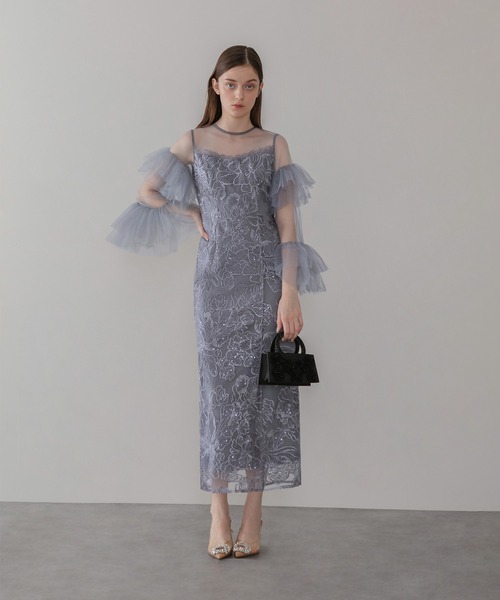 Leja（レジャ） ドレス 「LEJA」フリルチュールスリーブレースIライン