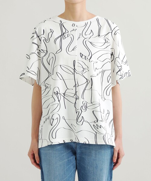 「EVEX by KRIZIA」 半袖Tシャツ 40 オフホワイト レディース_画像5
