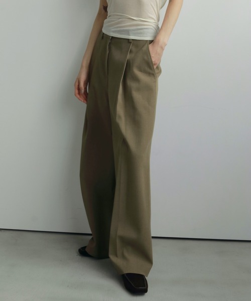 anuke（アンヌーク） パンツ Tuck Pleats Pants レディース : ZOZOTOWN