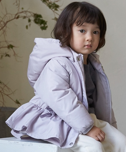 petit main ブルゾン アウター 「あったか」ペプラムダウンジャケット