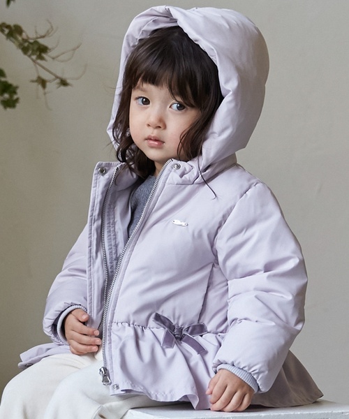 petit main ブルゾン アウター 「あったか」ペプラムダウンジャケット