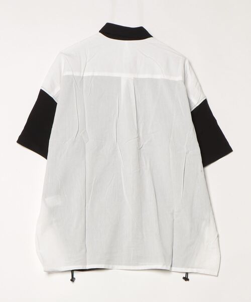 「Magine」 「HALHAM」半袖シャツ L ブラック×ホワイト メンズ_画像2