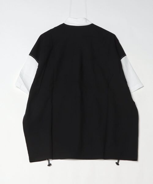 「Magine」 「HALHAM」半袖シャツ L ブラック×ホワイト メンズ_画像3