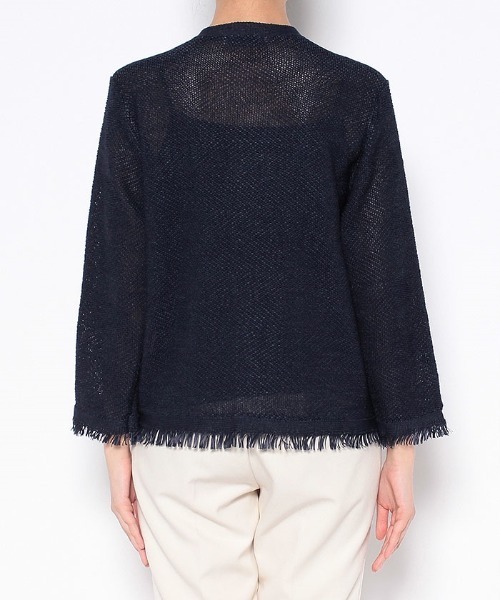 「allureville」 ニットカーディガン 2 ネイビー レディース_画像4