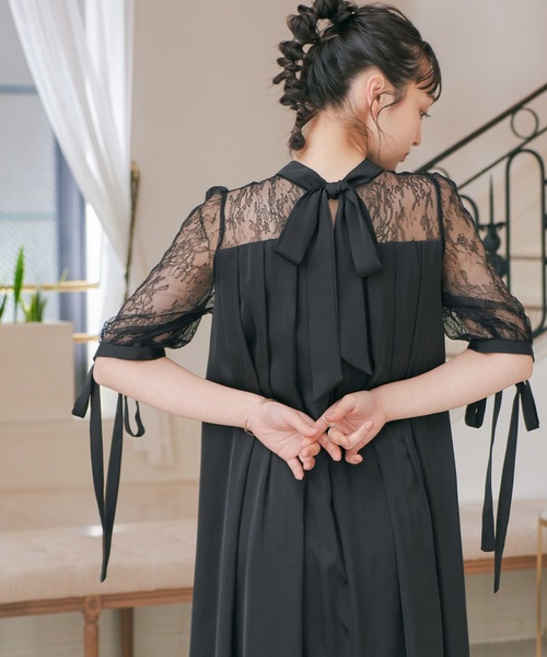 「niana」 「haremode」半袖ワンピース M ブラック レディースの画像