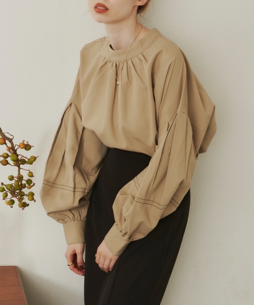 「hinari」 長袖ブラウス FREE ライトベージュ レディース_画像2