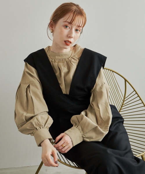 「hinari」 長袖ブラウス FREE ライトベージュ レディース_画像6