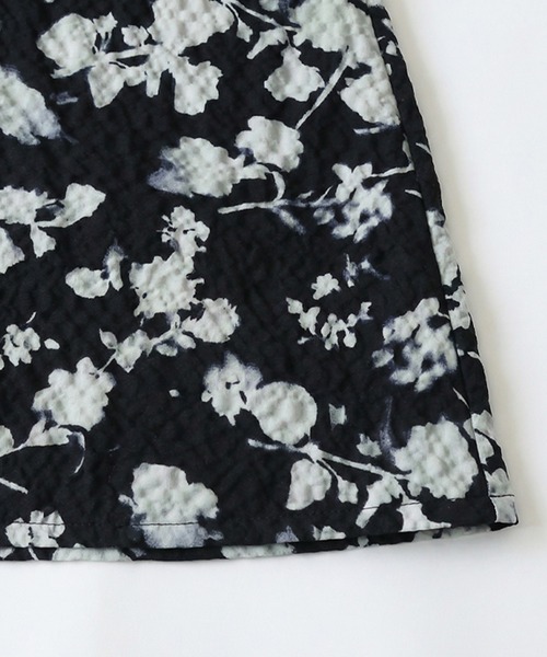 antiqua（アンティカ） シャツワンピース 半袖 花柄 ロング シャツ