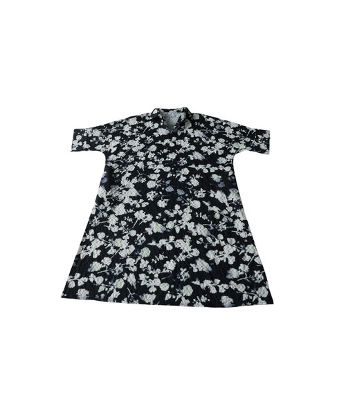 antiqua（アンティカ） シャツワンピース 半袖 花柄 ロング シャツ