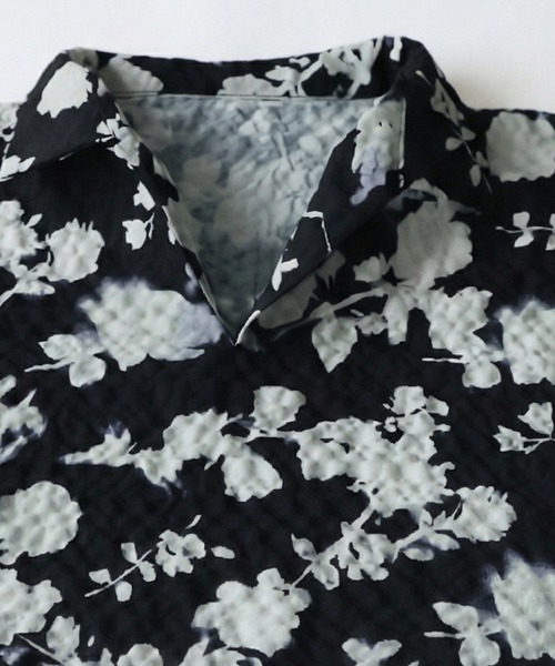 antiqua（アンティカ） シャツワンピース 半袖 花柄 ロング シャツ