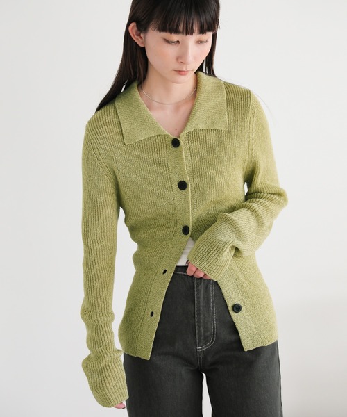 machatt オリーブグリーン ニットカーディガン machatt オリーブグリーン ニットカーディガン