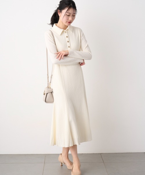 「CELFORD」 長袖ワンピース 36 ブラック レディース_画像4