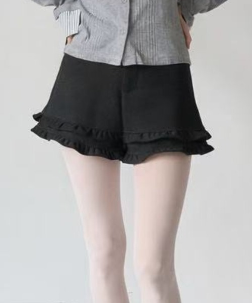 Nadana パンツ 裾フリルショートパンツ レディース : ZOZOTOWN Yahoo