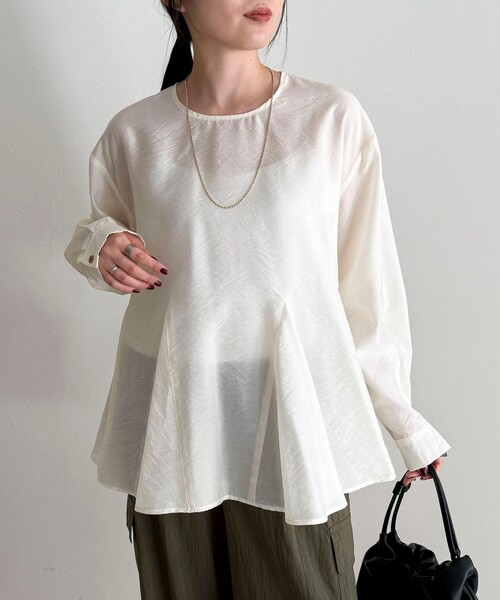 fredy emue（フレディエミュ） ブラウス シャツ ペプラムシアー