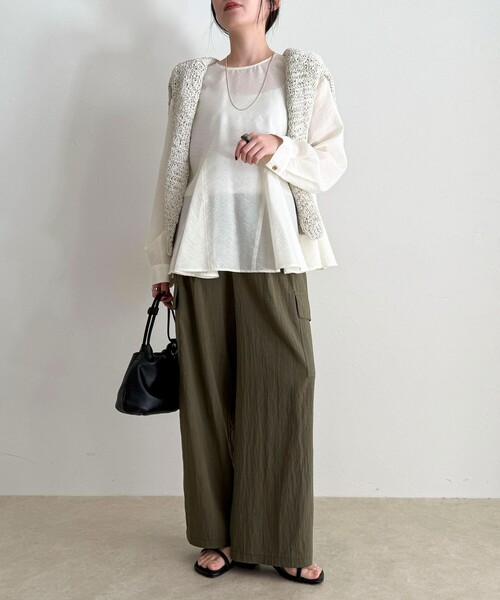 fredy emue（フレディエミュ） ブラウス シャツ ペプラムシアー