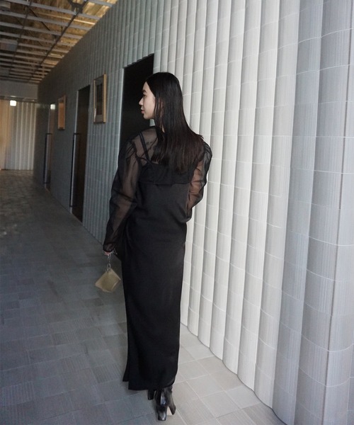 Ameri（アメリ） パーティードレス ドレス SHEER LAYERED SATIN DRESS