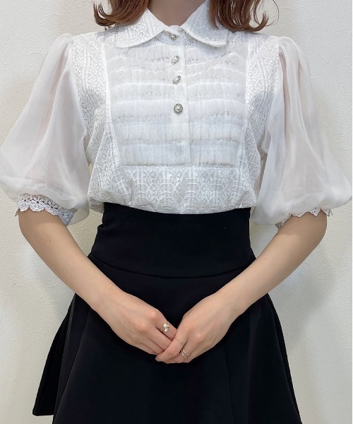 「titty&Co. PETIT」 半袖シャツ FREE ホワイト レディース_画像2