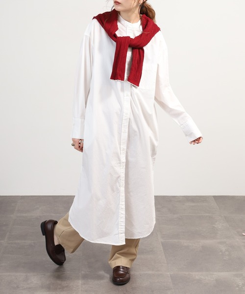 OMNES（オムネス） シャツワンピース 製品洗いコットンブロード ロング