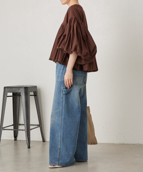 BEARDSLEY（ビアズリー） ブラウス シャツ たっぷりギャザーVネック