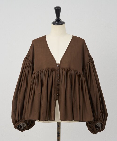 BEARDSLEY（ビアズリー） ブラウス シャツ たっぷりギャザーVネック