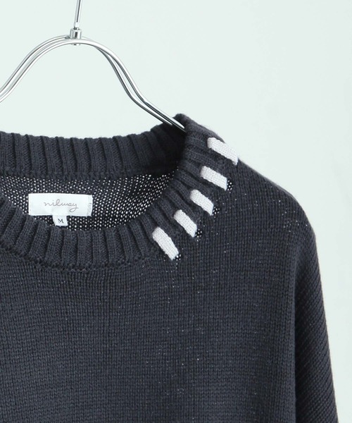 「Nilway」 長袖ニット LARGE グレー メンズ_画像7