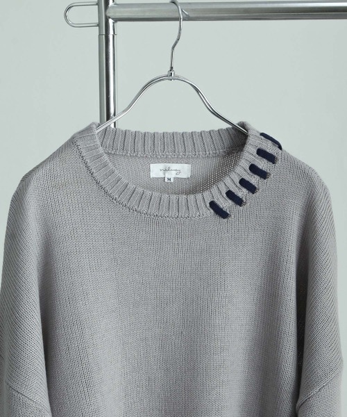 「Nilway」 長袖ニット LARGE グレー メンズ_画像9