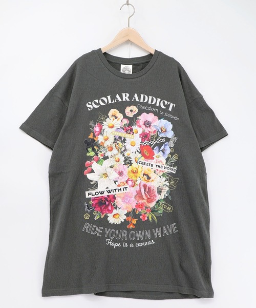 ScoLar（スカラー） チュニック 161650：ポジティブ花コラージュ柄
