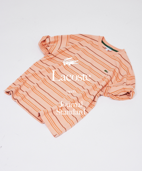 tシャツ LACOSTE / ラコステ 別注 マルチ ストライプ クルーネック Tシャツ メンズの画像