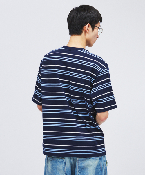 tシャツ LACOSTE / ラコステ 別注 マルチ ストライプ クルーネック Tシャツ メンズの画像