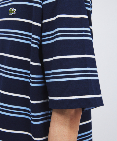 tシャツ LACOSTE / ラコステ 別注 マルチ ストライプ クルーネック Tシャツ メンズの画像