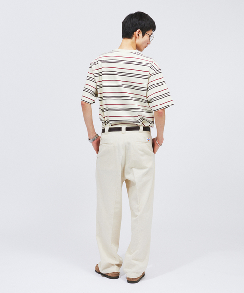 tシャツ LACOSTE / ラコステ 別注 マルチ ストライプ クルーネック Tシャツ メンズの画像