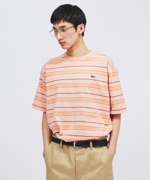 tシャツ LACOSTE / ラコステ 別注 マルチ ストライプ クルーネック Tシャツ メンズの画像