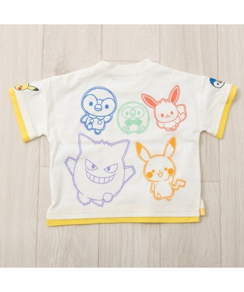 tシャツ monpoke モンポケ 半袖Tシャツ 裾レイヤード風 キッズ 子供服