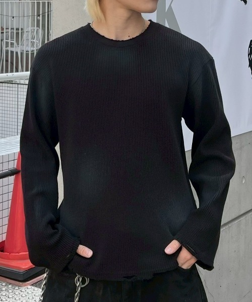 最終値下げCHIKASHITSU PLUS HIGHR long tee 長袖 Chikashitsu+（チカシツプラス） tシャツ 「Chikashitsu +」washed