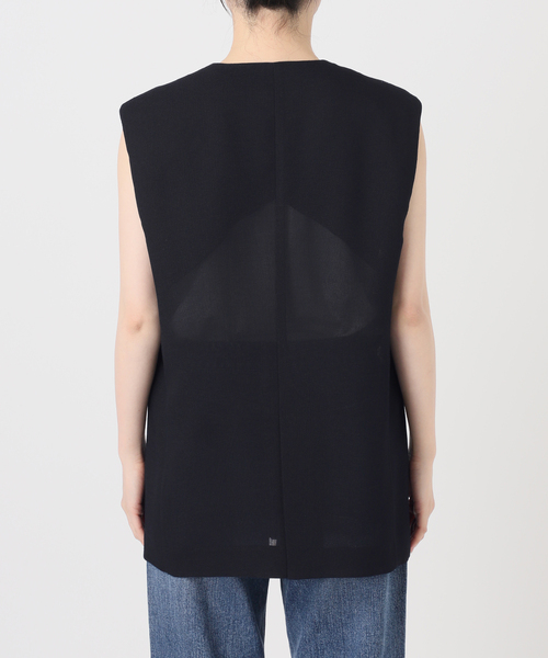 spick and span ツイードベスト　ブラック Spick＆Span（スピック アンド スパン） ベスト ジレ ドライメッシュ