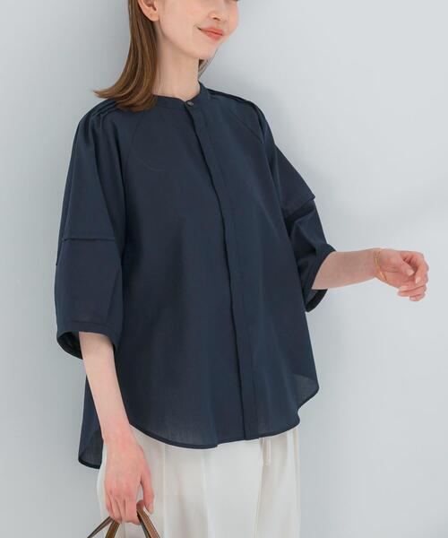 ブラウス シャツ 「WEB/一部店舗限定」UVカットウォッシャブルリネン混シャツブラウス レディースの画像