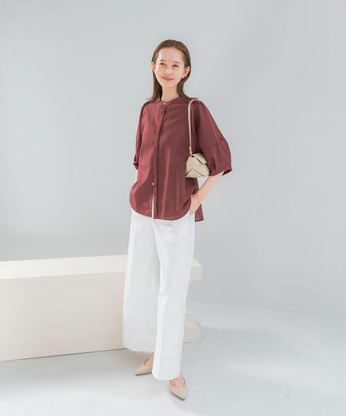 ブラウス シャツ 「WEB/一部店舗限定」UVカットウォッシャブルリネン混シャツブラウス レディースの画像