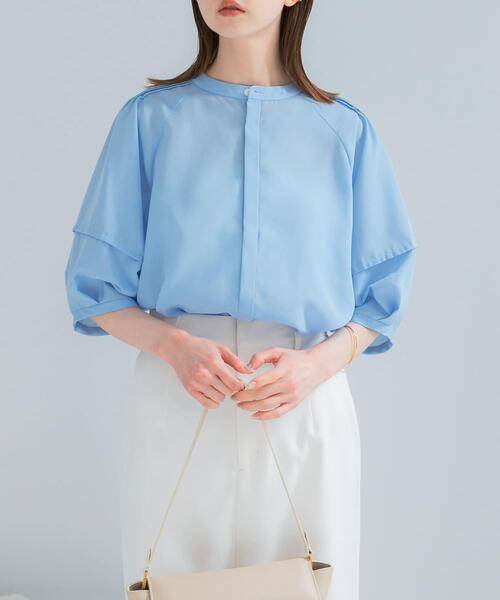 ブラウス シャツ 「WEB/一部店舗限定」UVカットウォッシャブルリネン混シャツブラウス レディースの画像