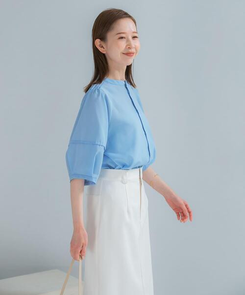 ブラウス シャツ 「WEB/一部店舗限定」UVカットウォッシャブルリネン混シャツブラウス レディースの画像