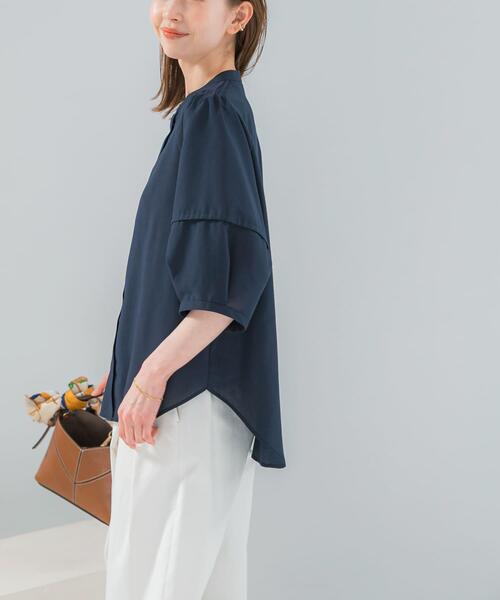 ブラウス シャツ 「WEB/一部店舗限定」UVカットウォッシャブルリネン混シャツブラウス レディースの画像