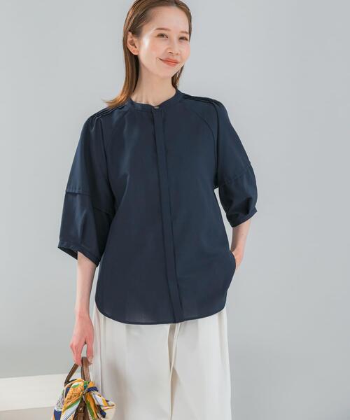 ブラウス シャツ 「WEB/一部店舗限定」UVカットウォッシャブルリネン混シャツブラウス レディースの画像