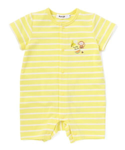 Baby Angel パジャマ ロンパース 紐結び ベビーイエロー　フリーサイズ SLAP SLIP（スラップスリップ） ベビー服 ロンパース 「お揃い」お尻