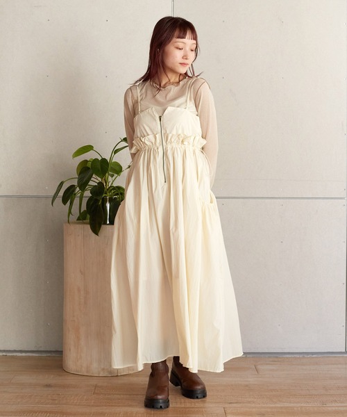 「w closet」 サロペットスカート FREE カーキ レディース_画像2